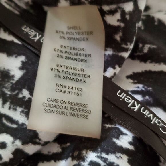 Calvin Klein Animal Print Sleeveless Button Front Tie Neck Blouse Size S⦠- Picture 7 of 7